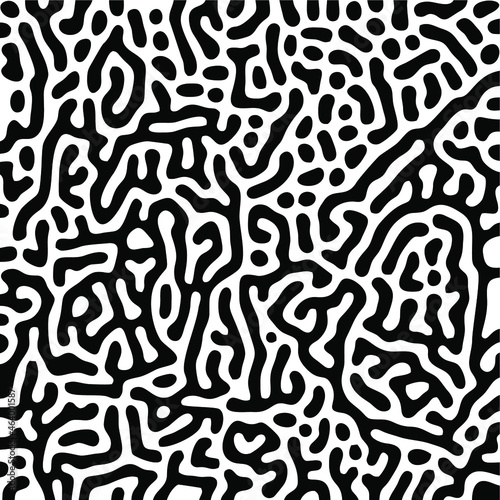 Turing Pattern Seamless Black Background