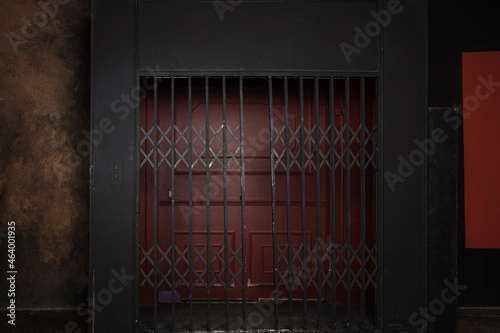 Old elevator in an office building in retro style....