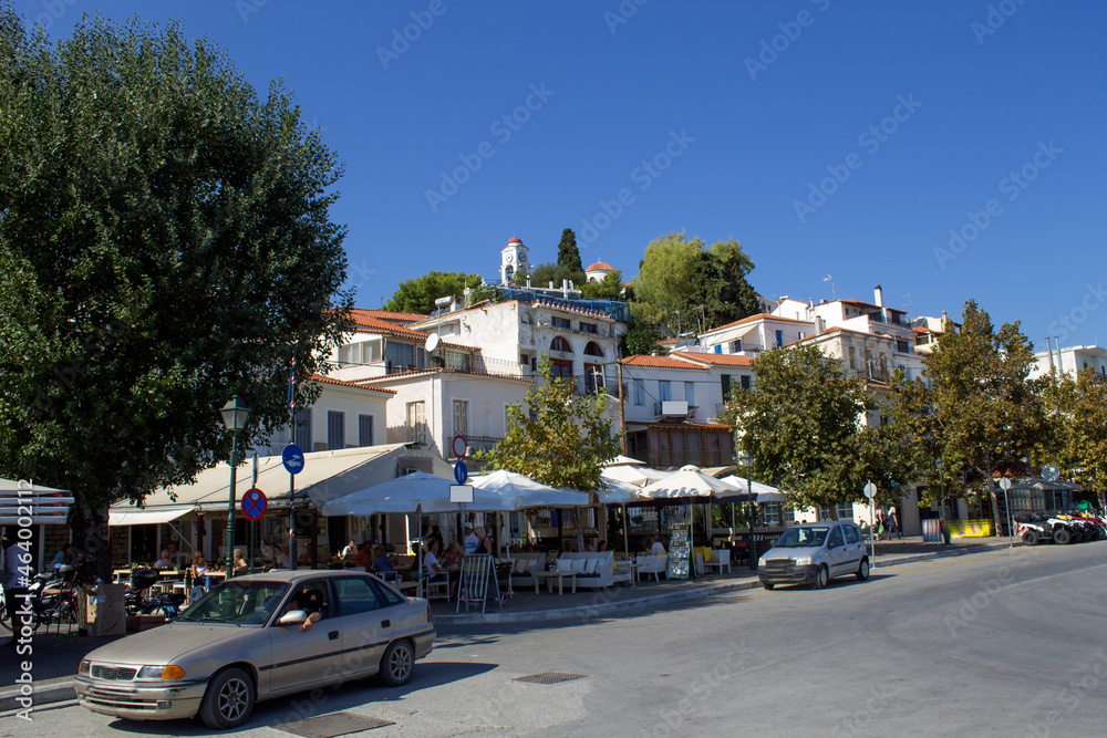 Skiathos town on an island Skiathos in Greece