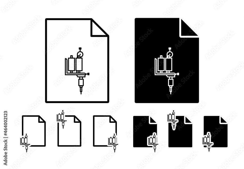 Tattoo machine vector icon in file set illustration for ui and ux, website or mobile application Tattoo machine vector icon in file set illustration for ui and ux, website or mobile application