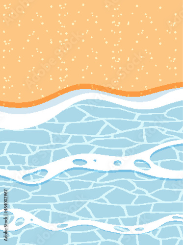 Top view of sand and sea wave landscape