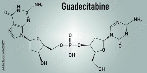 Guadecitabine cancer drug molecule (DNA methyltransferase inhibitor). Skeletal formula.