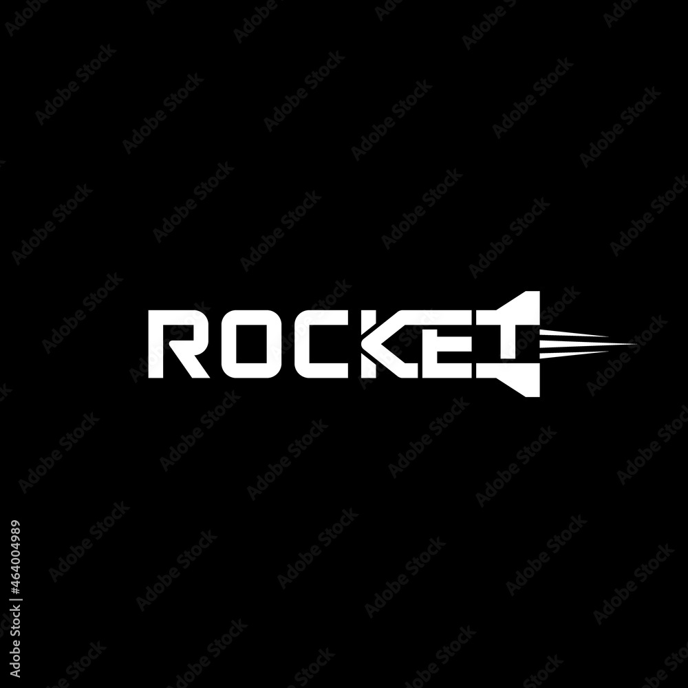 Fototapeta premium Rocket wordmark, company logo design.