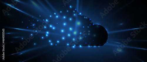 Cloud technology. Integrated digital web concept background