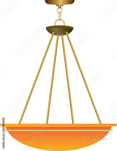 bronze chandelier with yellow shade