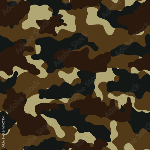 Seamless camouflage vector shapes. Forest, hunting, fishing.