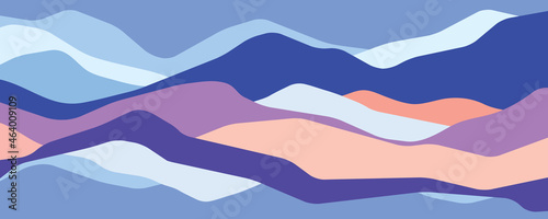Multicolor mountains, translucent waves, abstract color glass shapes, modern background, vector design Illustration for you project