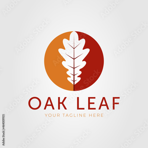 vintage brown oak leaf logo vector illustration design. nature leaves symbol