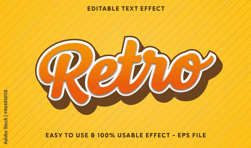 retro editable text effect template with abstract style use for business brand and company logo