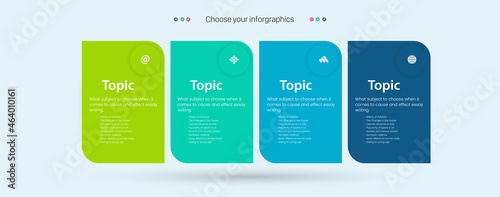 FOUR Options of infographic Process chart with blue, green pannels and Infographic template with 4 opions or steps, 4 business template for presentation Object.eps 