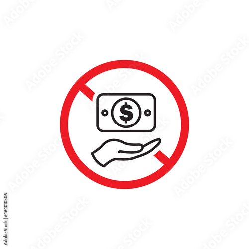 anti corruption campaign, no corruption icon with red forbidden sign isolated on white background