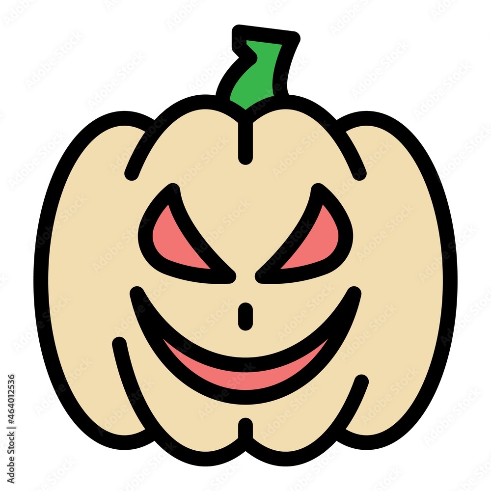 Obraz premium Pumpkin icon. Outline pumpkin vector icon color flat isolated