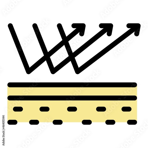 Ultra violet sun protection icon. Outline ultra violet sun protection vector icon color flat isolated