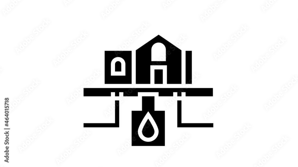 house drainage system and water storage animated glyph icon. house drainage system and water storage sign. isolated on white background house drainage system and water storage animated glyph icon. house drainage system and water storage sign. isolated on white background
