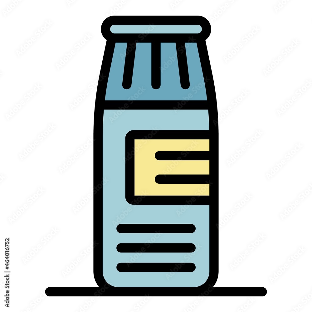 Bleach powder icon. Outline bleach powder vector icon color flat isolated