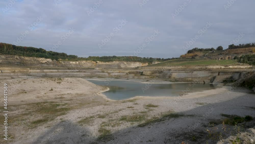 Abandoned Dutch Cement industry factory at chalk and limestone quarry in Limburg, the Netherlands in the morning sun Abandoned Dutch Cement industry factory at chalk and limestone quarry in Limburg, the Netherlands in the morning sun