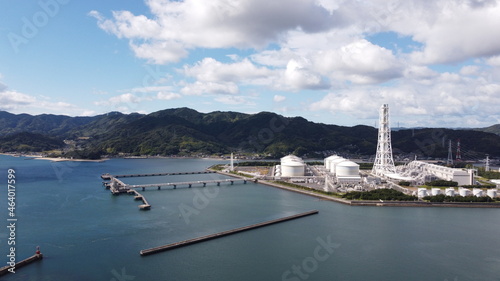 柳井火力発電所・ドローン空撮　山口県柳井市の街並み！ photo