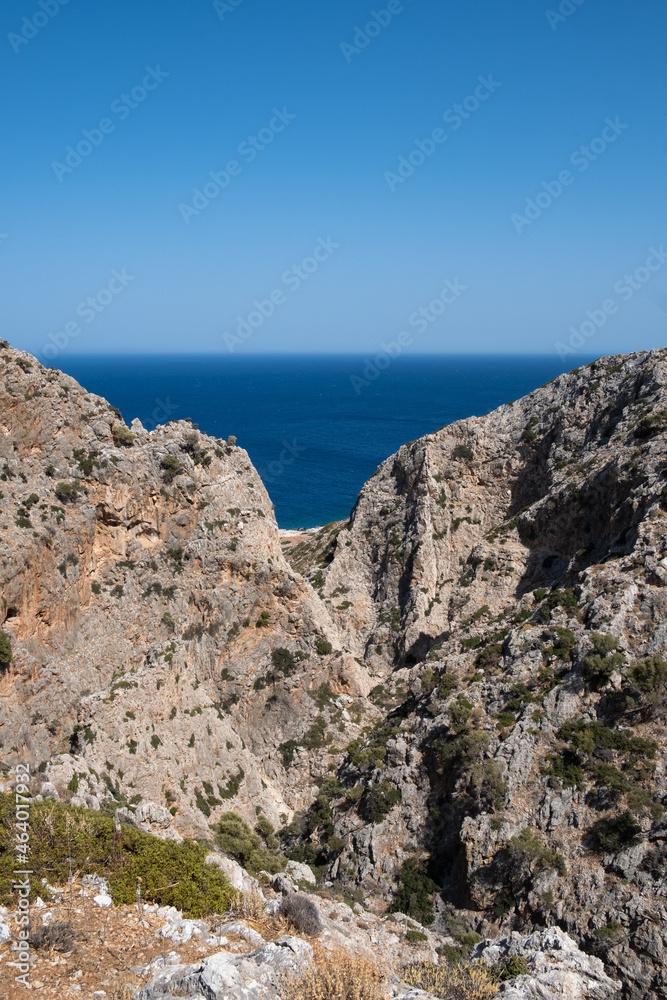 View from the canyon to the Mediterranean sea