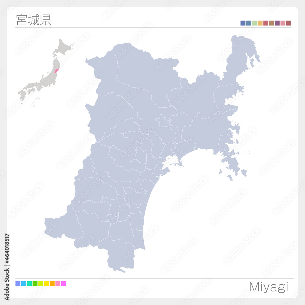 宮城県の地図・Miyagi