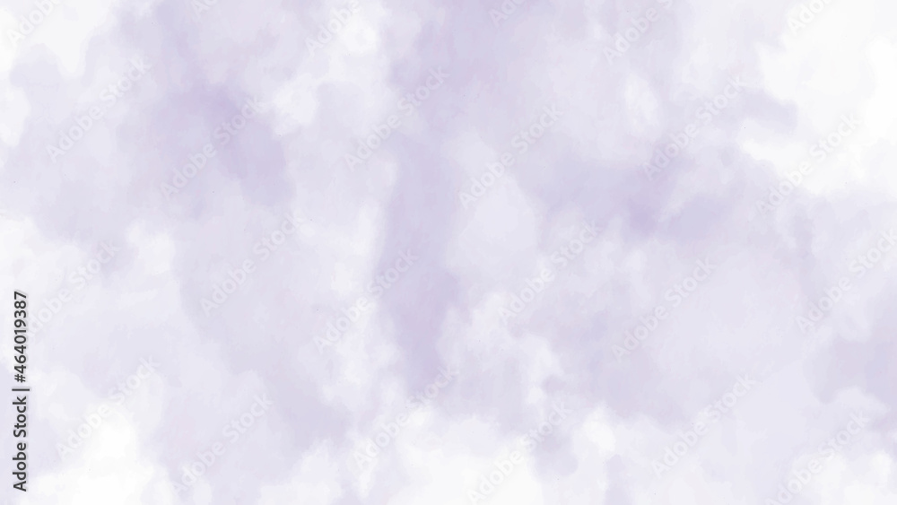 Soft clouds in blue purple and white sky for background with watercolor techniques. Abstract colorful watercolor on white background. Digital art painting.
