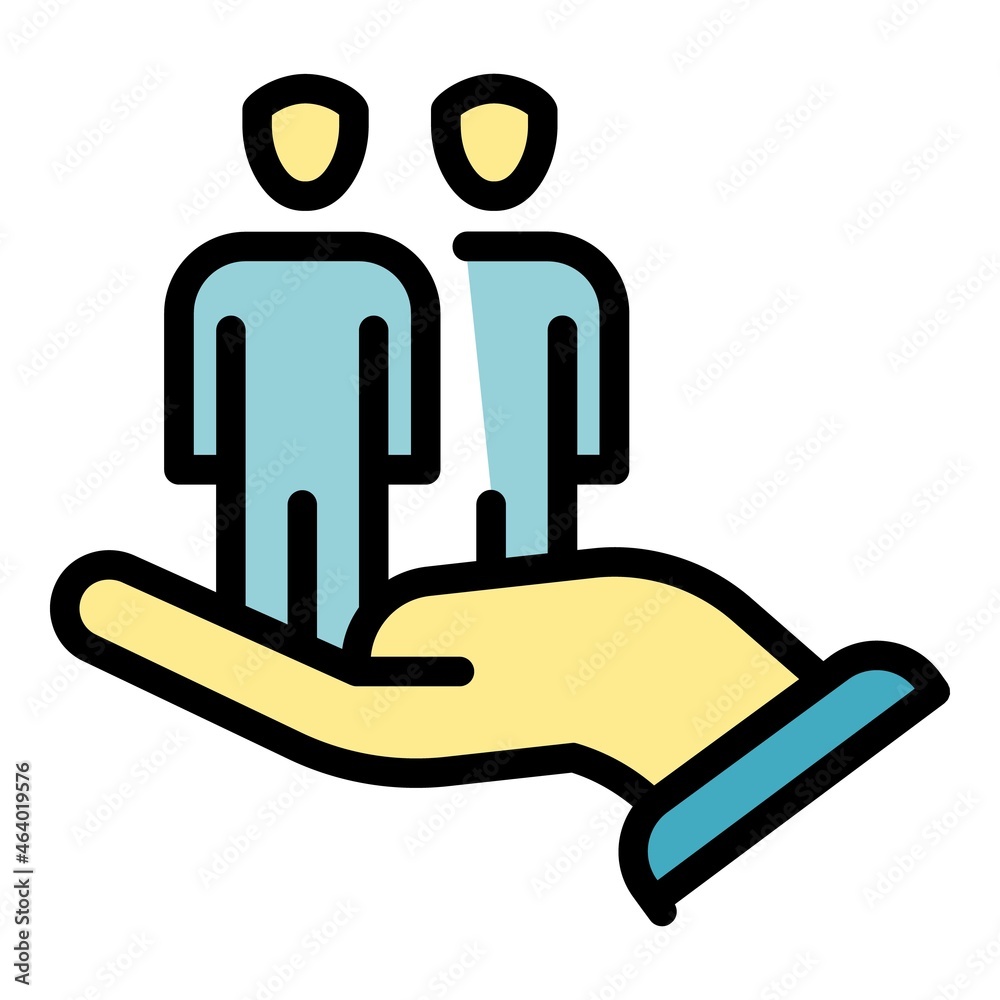 Keep shop persons icon. Outline keep shop persons vector icon color flat isolated Keep shop persons icon. Outline keep shop persons vector icon color flat isolated