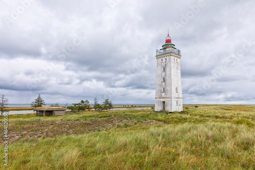 Retired lighthouse at Saksfjed-Hyllekrog nature reserve on the island of Lolland, Denmark © eyewave