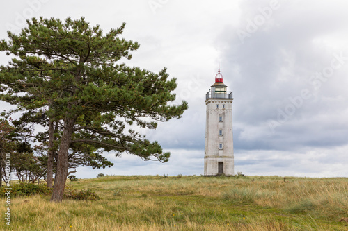 Lighthouse at Hyllekrog nature reserve  Lolland  Denmark