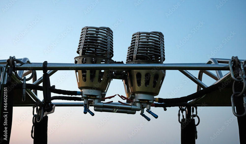 Metal gas burners from a tourist balloon Metal gas burners from a tourist balloon