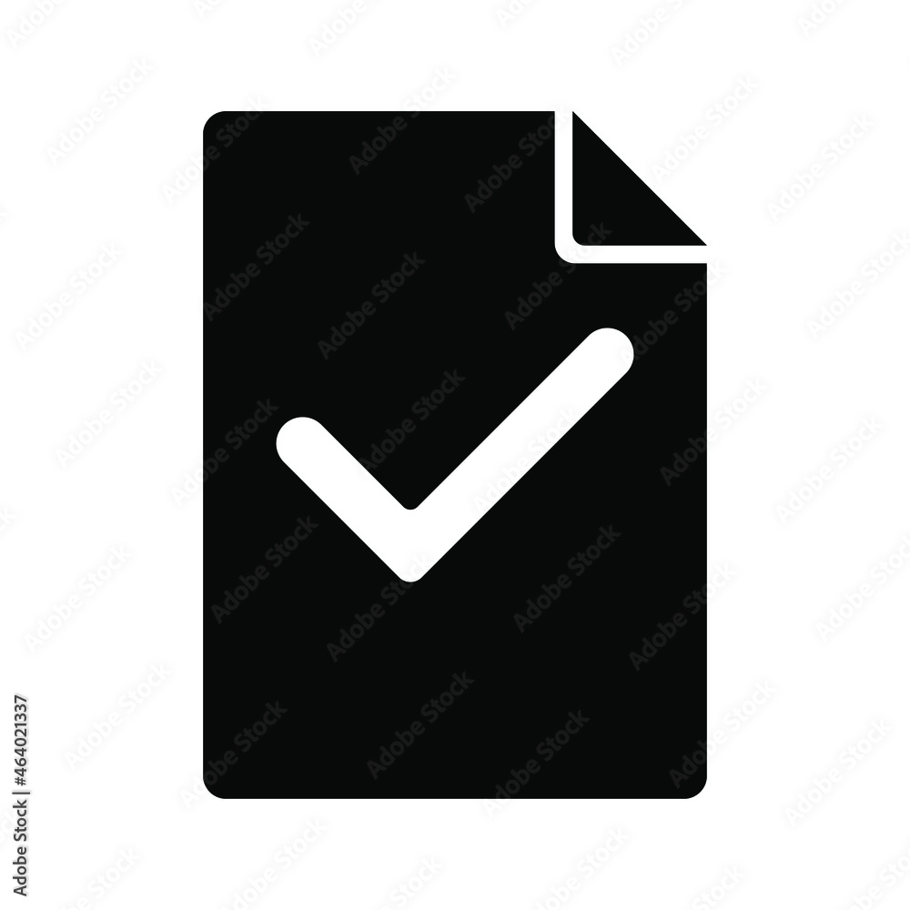 Leaf and check mark, black color on a white background, vector illustration Leaf and check mark, black color on a white background, vector illustration
