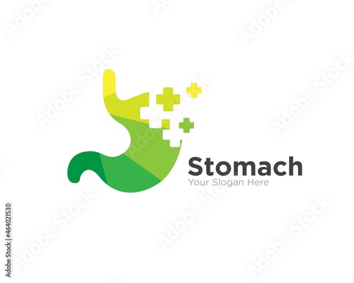 stomach growth eco logo designs for healthy and medical nature service