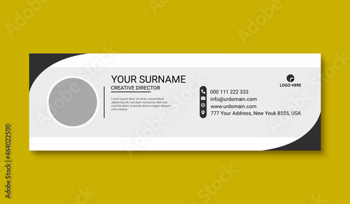 Corporate Email signature template or email footer and personal social media cover templates with an author photo place creative modern layout