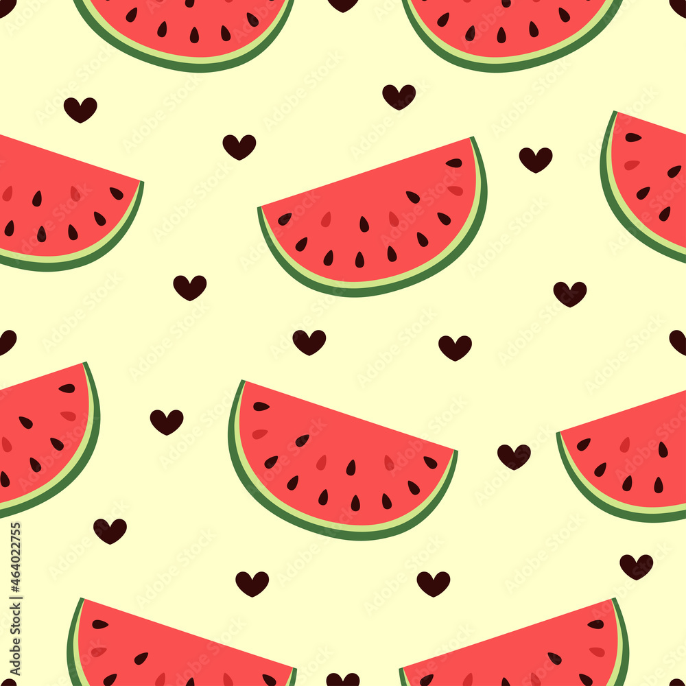 seamless love pattern with watermelon and heart seamless love pattern with watermelon and heart