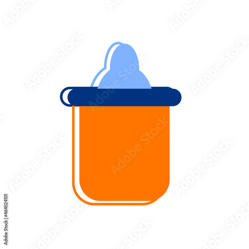 Baby milk bottle vector. Kid's milk bottle icon.