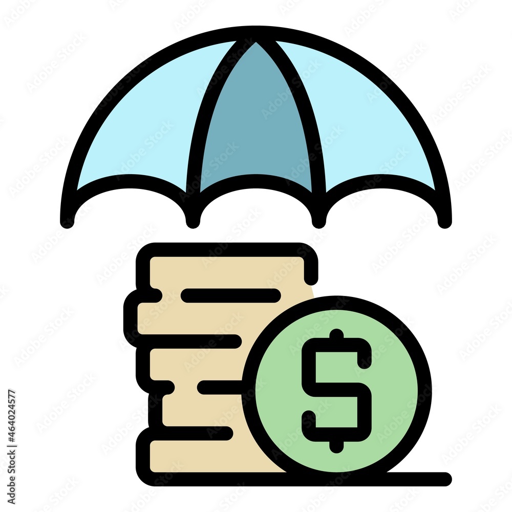 Money protection icon. Outline money protection vector icon color flat isolated Money protection icon. Outline money protection vector icon color flat isolated