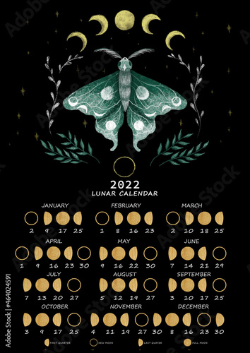 Fototapeta Lunar calendar 2022