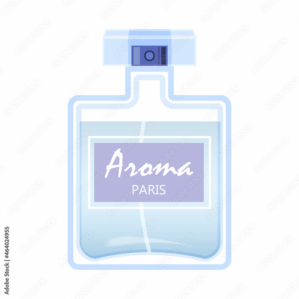 Perfume. Bottle of perfume. Blue perfume, perfume spray.