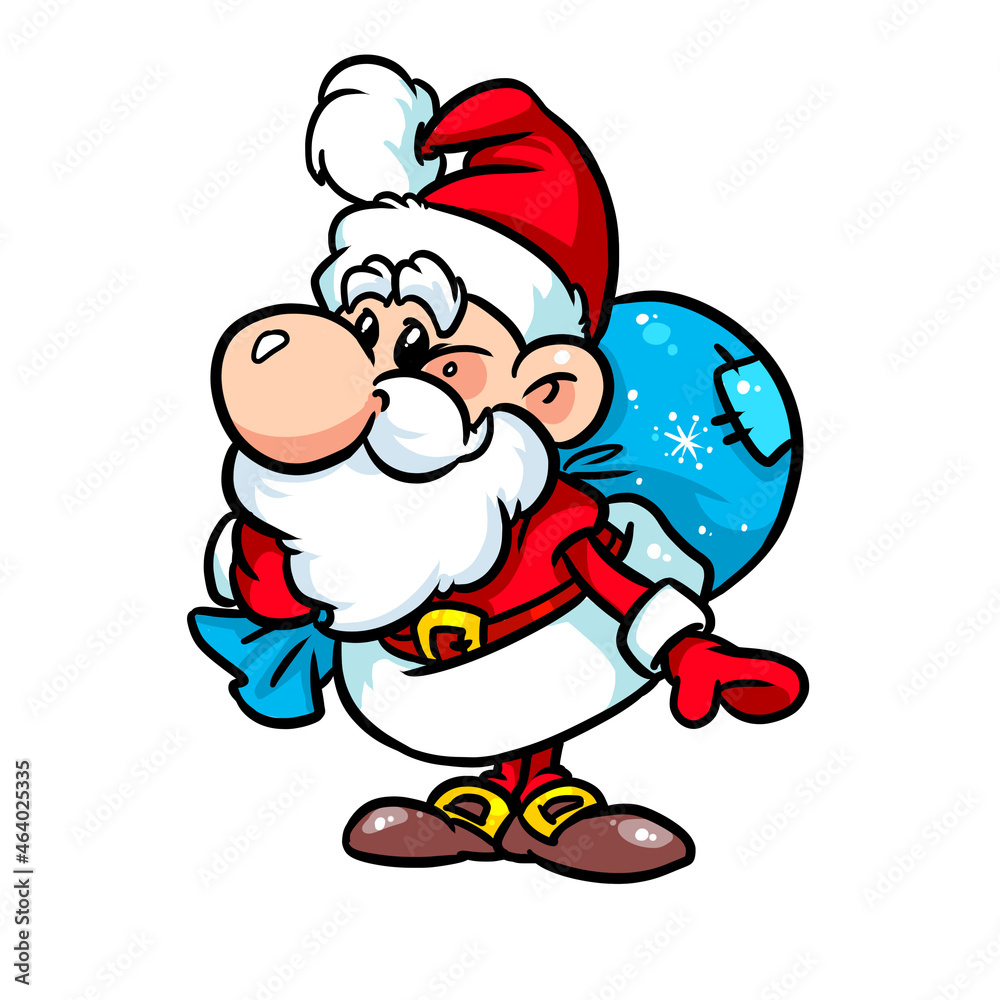 Little santa claus bag of gifts new year illustration cartoon Little santa claus bag of gifts new year illustration cartoon