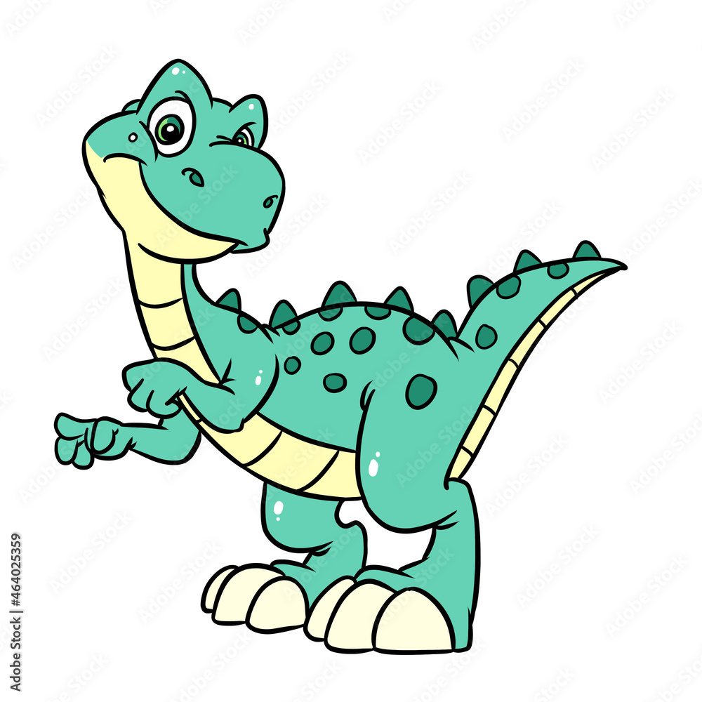 Fototapeta premium Little tyrannosaurus rex character dinosaur illustration cartoon