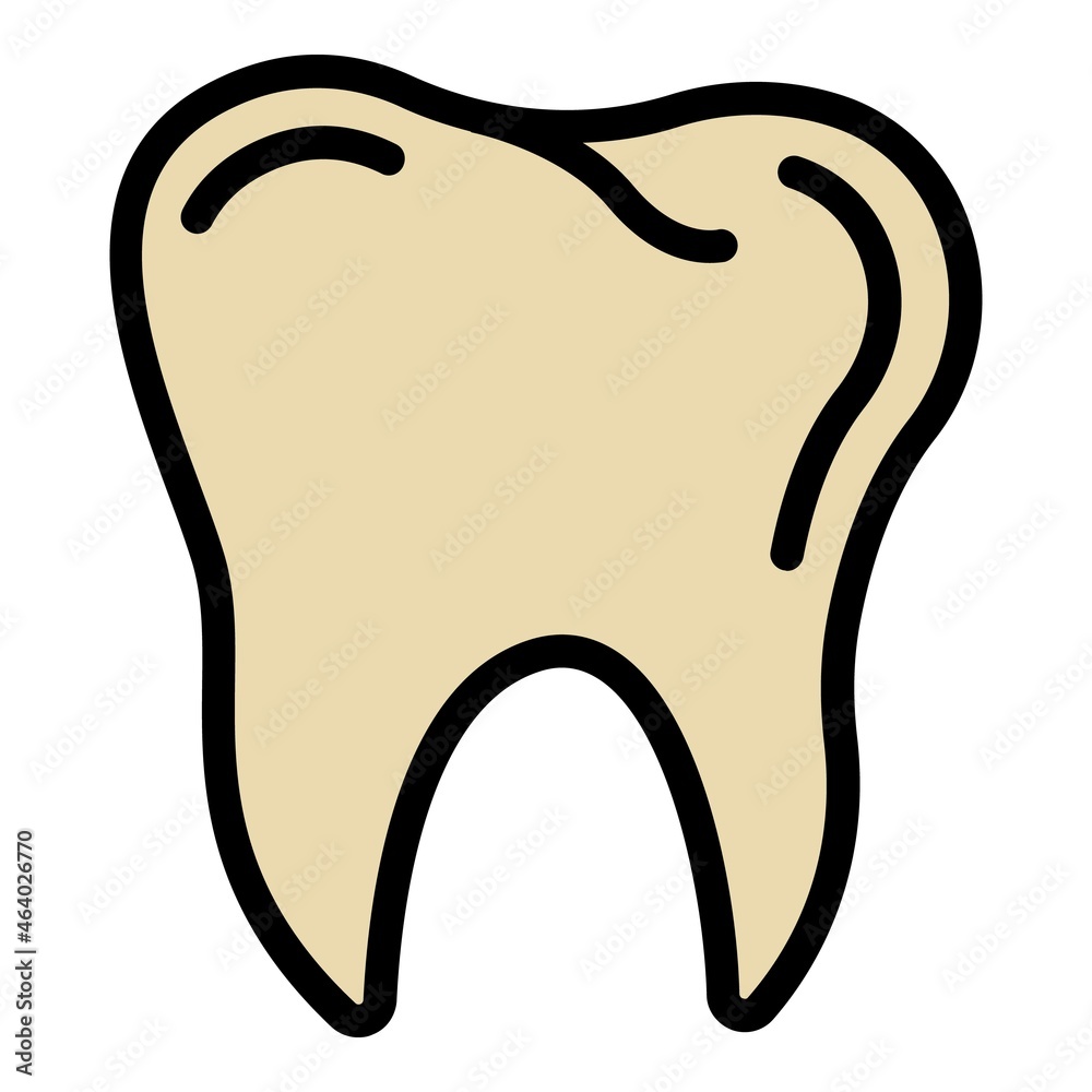 Healthy tooth icon. Outline healthy tooth vector icon color flat isolated Healthy tooth icon. Outline healthy tooth vector icon color flat isolated