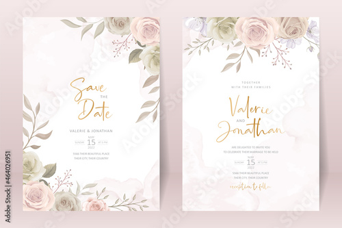 Beautiful roses invitation card template