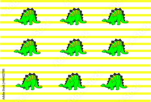 repetition of green dinosaurs with striped background