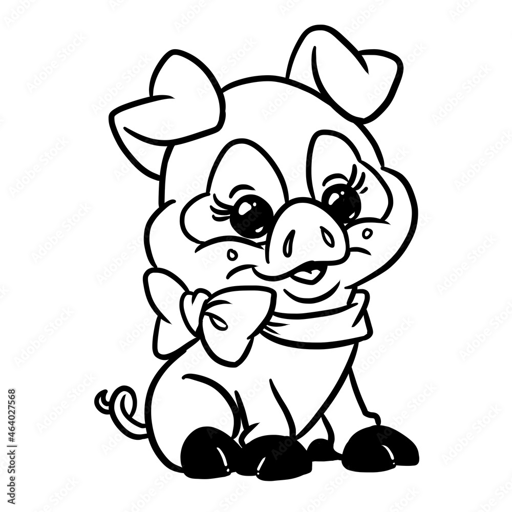 Little pig illustration character coloring cartoon Little pig illustration character coloring cartoon