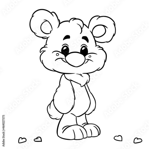 Little bear postcard character illustration cartoon coloring cartoon