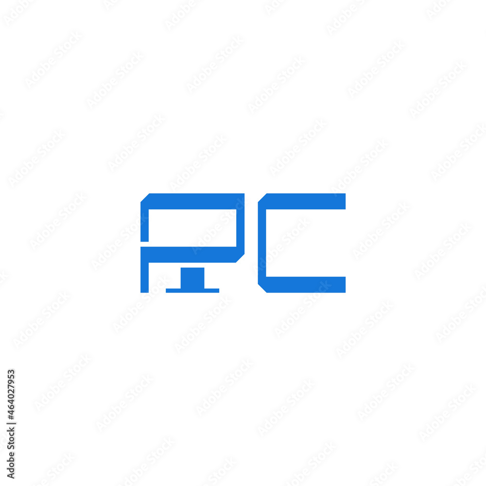 PC letters combination with a computer. Company logo design. PC letters combination with a computer. Company logo design.