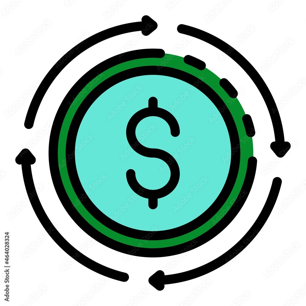 Offshore money transfer icon. Outline offshore money transfer vector icon color flat isolated Offshore money transfer icon. Outline offshore money transfer vector icon color flat isolated