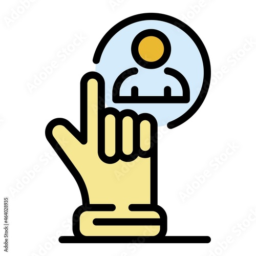 Collaboration icon. Outline collaboration vector icon color flat isolated