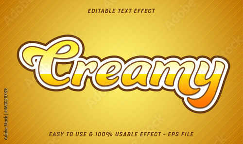 creamy editable text effect template with abstract style use for business brand and company logo