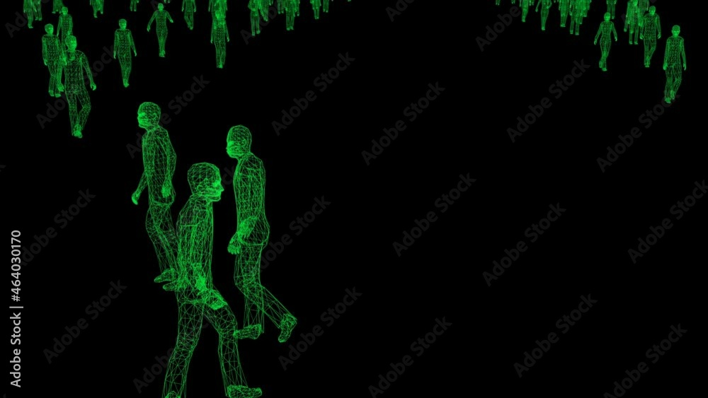 Big Data People grid matrix Cyber security concept Technology background Communication network 4k