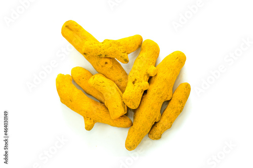 Turmeric root on white background isolated