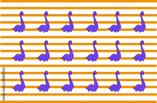 background of violet long-necked dinosaurs. weft and repetition of children's figures